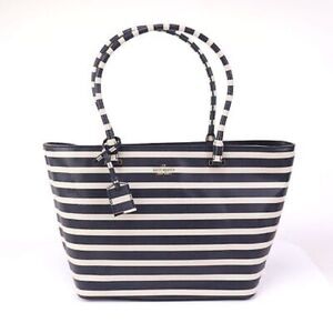 Kate Spade Cedar Street Stripe Harmony Bag- Offshore-Pebble
